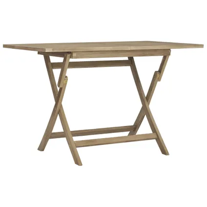 The Living Store - Bois - Table de jardin pliante gris 120x70x75 cm bois de - TLS362763 2