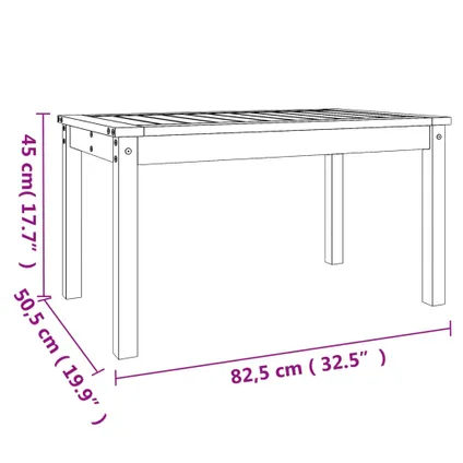 The Living Store - Bois - Table de jardin 82,5x50,5x45 cm bois massif de - TLS824118 8