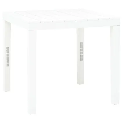 The Living Store - Plastique - Table de jardin avec 2 bancs Plastique Blanc - TLS48777 4
