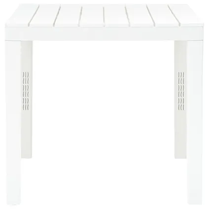 The Living Store - Plastique - Table de jardin avec 2 bancs Plastique Blanc - TLS48777 5
