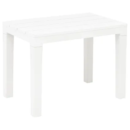 The Living Store - Plastique - Table de jardin avec 2 bancs Plastique Blanc - TLS48777 7