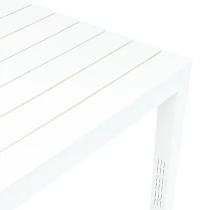 The Living Store - Plastique - Table de jardin avec 2 bancs Plastique Blanc - TLS48777 10