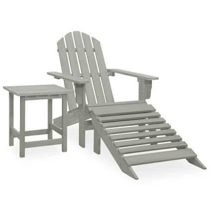 The Living Store - Bois - Chaise de jardin Adirondack avec pouf et table Sapin - TLS315930