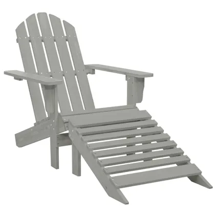 The Living Store - Bois - Chaise de jardin Adirondack avec pouf et table Sapin - TLS315930 5