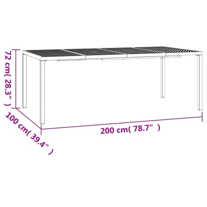 The Living Store - Acier - Table de jardin anthracite 200x100x72 cm acier - TLS362747 7
