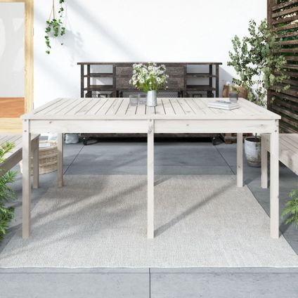 The Living Store - Bois - Table de jardin blanc 159,5x82,5x76 cm bois massif de - TLS823977