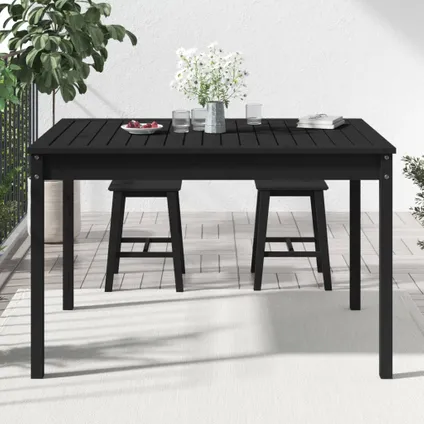 The Living Store - Bois - Table de jardin noir 121x82,5x76 cm bois massif de - TLS823973 3