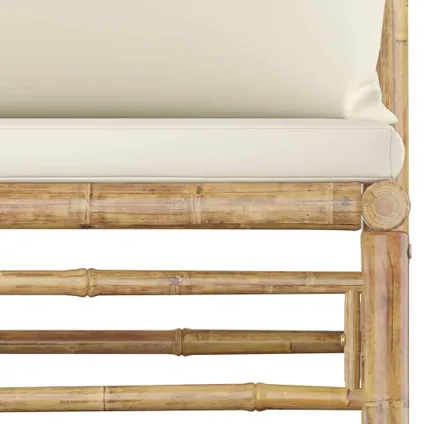 vidaXL - Bamboe - 4-delige Loungeset met crèmewitte kussens bamboe - TLS305824 4