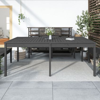 The Living Store - Bois - Table de jardin gris 203,5x100x76 cm bois massif de - TLS823985