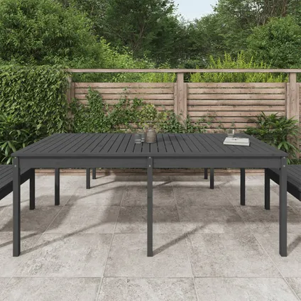 The Living Store - Bois - Table de jardin gris 203,5x100x76 cm bois massif de - TLS823985 3