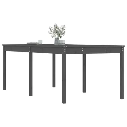The Living Store - Bois - Table de jardin gris 203,5x100x76 cm bois massif de - TLS823985 4