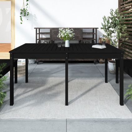 The Living Store - Bois - Table de jardin noir 159,5x82,5x76 cm bois massif de - TLS823980