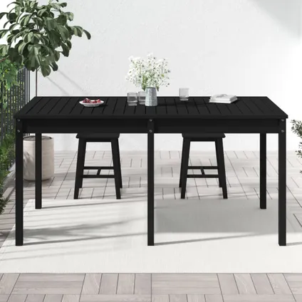 The Living Store - Bois - Table de jardin noir 159,5x82,5x76 cm bois massif de - TLS823980 3