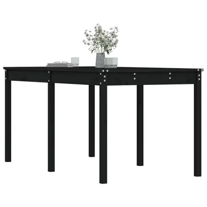 The Living Store - Bois - Table de jardin noir 159,5x82,5x76 cm bois massif de - TLS823980 4
