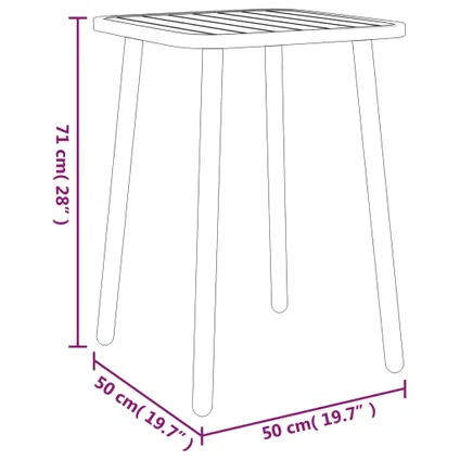 The Living Store - Acier - Table de jardin anthracite 50x50x71 cm acier - TLS362736 6