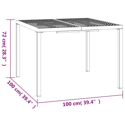 The Living Store - Acier - Table de jardin anthracite 100x100x72 cm acier - TLS362744 7