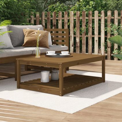The Living Store - Bois - Table de jardin marron miel 121x82,5x45 cm bois - TLS824151