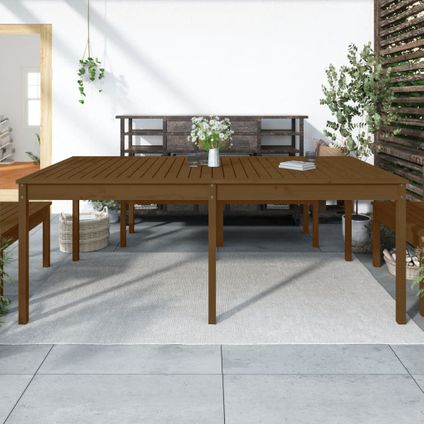 The Living Store - Bois - Table de jardin marron miel 203,5x100x76 cm bois - TLS823986