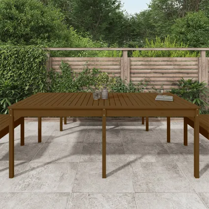 The Living Store - Bois - Table de jardin marron miel 203,5x100x76 cm bois - TLS823986 3