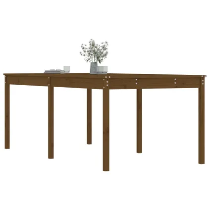 The Living Store - Bois - Table de jardin marron miel 203,5x100x76 cm bois - TLS823986 4