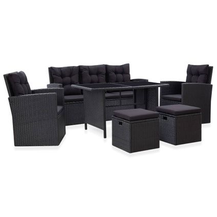 The Living Store - Poly rattan - 6-delige Loungeset met kussens poly rattan - TLS46094