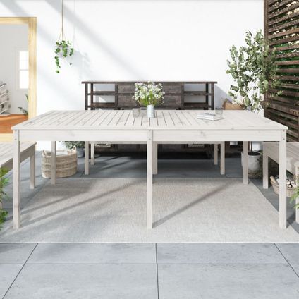 The Living Store - Bois - Table de jardin blanc 203,5x100x76 cm bois massif de - TLS823984