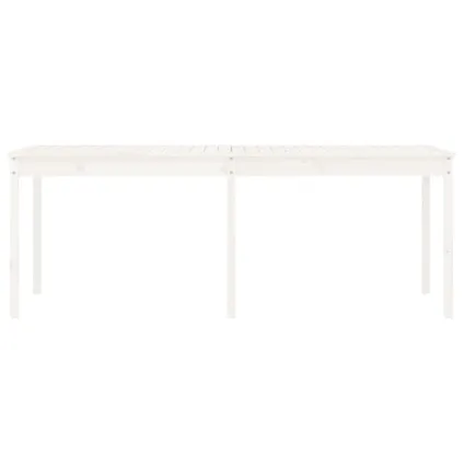 The Living Store - Bois - Table de jardin blanc 203,5x100x76 cm bois massif de - TLS823984 5
