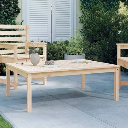 The Living Store - Bois - Table de jardin 121x82,5x45 cm bois massif de pin - TLS824127