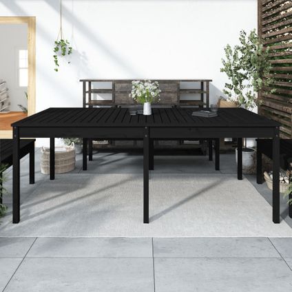 The Living Store - Bois - Table de jardin noir 203,5x100x76 cm bois massif de - TLS823987