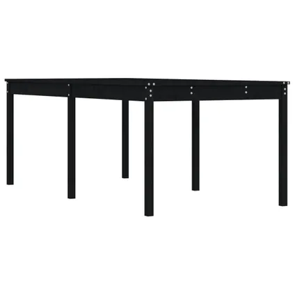 The Living Store - Bois - Table de jardin noir 203,5x100x76 cm bois massif de - TLS823987 2