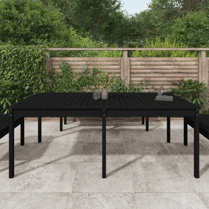The Living Store - Bois - Table de jardin noir 203,5x100x76 cm bois massif de - TLS823987 3