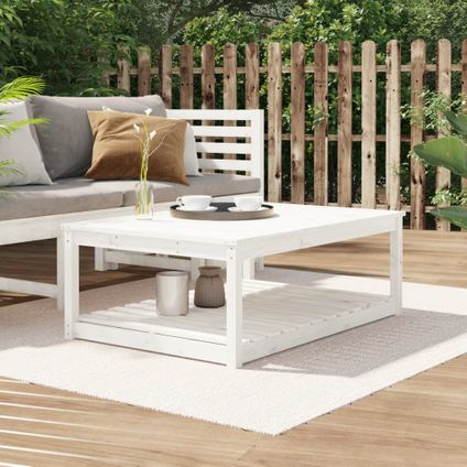 The Living Store - Bois - Table de jardin blanc 121x82,5x45 cm bois massif de - TLS824149