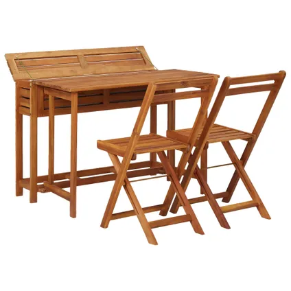 The Living Store - Bois - Table à jardinière et 2 chaises de bistro bois - TLS45910 2