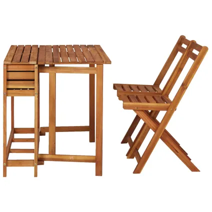 The Living Store - Bois - Table à jardinière et 2 chaises de bistro bois - TLS45910 3
