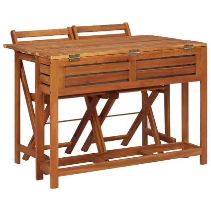 The Living Store - Bois - Table à jardinière et 2 chaises de bistro bois - TLS45910 4