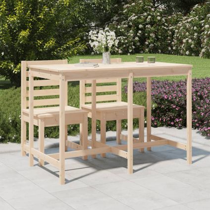 The Living Store - Bois - Table de jardin 159,5x82,5x110 cm bois massif de pin - TLS824095