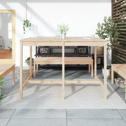 The Living Store - Bois - Table de jardin 159,5x82,5x110 cm bois massif de pin - TLS824095 3