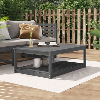 The Living Store - Bois - Table de jardin gris 121x82,5x45 cm bois massif de - TLS824150