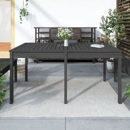 The Living Store - Bois - Table de jardin gris 159,5x82,5x76 cm bois massif de - TLS823978