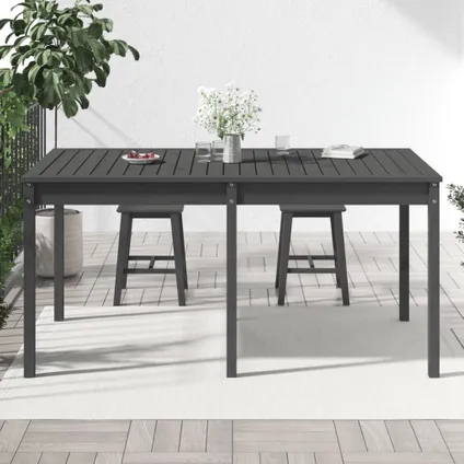 The Living Store - Bois - Table de jardin gris 159,5x82,5x76 cm bois massif de - TLS823978 3