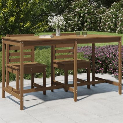 The Living Store - Bois - Table de jardin marron miel 203,5x90x110 cm bois - TLS824105