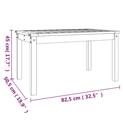 The Living Store - Bois - Table de jardin noir 82,5x50,5x45 cm bois massif de - TLS824117 8