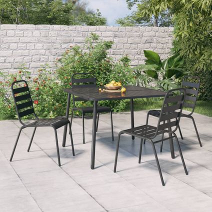 The Living Store - Acier - Table de jardin anthracite 100x100x71 cm acier - TLS362738