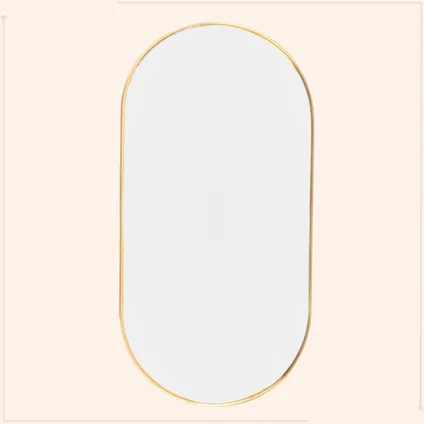 MISOU Miroir Miroir Mural Rond Ovale Or 50 cm 2