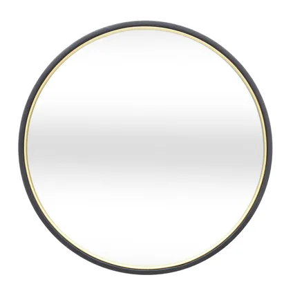 MISOU Miroir rond noir avec or 48cm