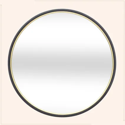 MISOU Miroir rond noir avec or 48cm 2