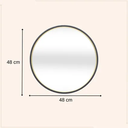 MISOU Miroir rond noir avec or 48cm 5