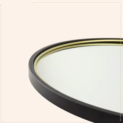 MISOU Miroir rond noir avec or 48cm 6