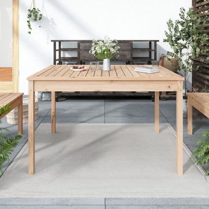 The Living Store - Bois - Table de jardin 121x82,5x76 cm bois massif de pin - TLS823969
