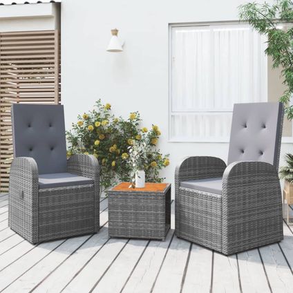 The Living Store - Poly rattan - 3-delige Loungeset poly rattan en massief - TLS315765